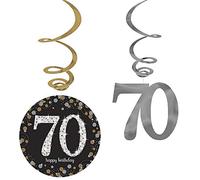 Adult Gold Celebration 70th Swirl Decorations
