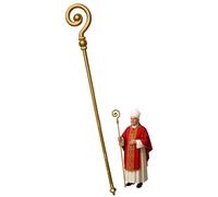 Adult Gold Saint Nicholas Shepherd Staff Lightweight Adjustable Cane, Priest Pope Bishop, Wizard, Pharaoh & Holiday Events - Halloween Props & Cosplay Costumes - Gold, One Size