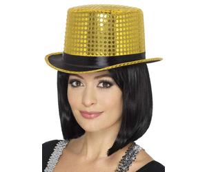 Adult Gold Sequin Sparkle Top Hat