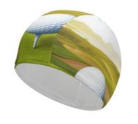 Adult Golf Sport Swim Cap Unisex High Elasticity Swimming Cap Non-Slip Recreational Training Cap Suitable for Long Short Thick Curly Hair African Dreadlocks