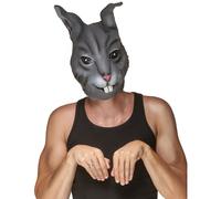 Adult gray rabbit latex mask