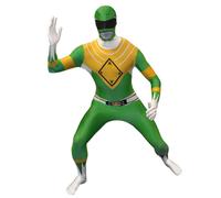 Adult Green Power Ranger Morphsuit Men`s Superhero Fancy Dress Costume M - XXL