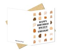 Adult Greeting Funny Birthday Cards for Women or Men. Sweet Cheeks Giant Card & Mailing Envelope. Dirty Anniversary 13x9 In. Ass Illustrations for Her Him. Bday Decor Ideas for Best Friend Coworker.