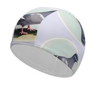 Adult Grey Pigeon Print Swim Cap Unisex High Elasticity Swimming Cap Non-Slip Recreational Training Cap Suitable for Long Short Thick Curly Hair African Dreadlocks