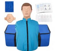 Adult Half-Body CPR Training Manikin with First Aid Practice Kit | Supports compressions, rescue breathing, chest rise, airway simulation and pupil comparison, with training accessories