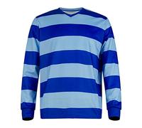 Adult Halloween Costume Blue and Detective Green Shirt Blues Striped Clues Costume Polo Shirt