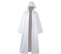 Adult Halloween Costume Tunic Hoodies Robe Cosplay Capes, White, M
