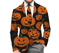 Adult Halloween Costumes Men Costume Men's Blood Stains Print Ugly Blazer Printed Mens Regular Fit Skeleton 3D Horror Jacket Striped Linen Adults Pumpkin Suit