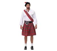Adult Halloween Costumes Men Scottish Kilt Set Cosplay Stage Outfit
