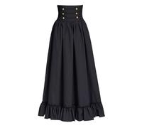 Adult Halloween Costumes Women Y2k Skirt- Retro Plus Size Traditional Dark Style Renaissance Vintage Goth Victorian High Waist Medieval Vampire Gothic Cute Steampunk Skirts for Party Carnival