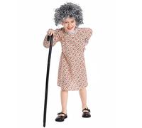 Adult Halloween Fancy Dress Kids Girls Cosplay Wolf Grandma Performance Small Floral Skirt Costume Dress Hat Clothes Set Shinobu Kocho Cosplay Costume (Red, 8-10 Years)
