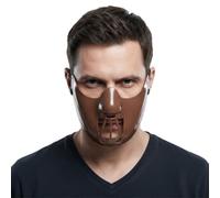 Adult Halloween Fancy Dress Mask Hannibal Horror Half Mask, Scary Hockey Mask with Adjustable Strap Costume Accessory for Men, Themed Parties, Carnival & Dress-Up Events
