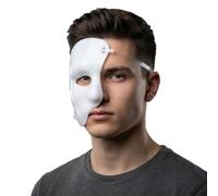 Adult Halloween Fancy Dress Mask Hannibal Horror Half Mask, Scary Hockey Mask with Adjustable Strap Costume Accessory for Men, Themed Parties, Carnival & Dress-Up Events