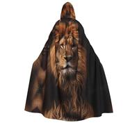 Adult Halloween Hooded Cloaks, The Lion's Gaze print Unisex Wizard Robes Capes, for Holiday Party Cosplay Costumes