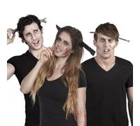 Adult Halloween Horror Gruesome Knife, Screw Or Nail Injury Novelty Headband