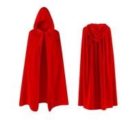 Adult Halloween Red Cape with Hood,140CM Little Red Riding Hood Cape Kids Hooded Robe Cloak for Men Women Adult Kids Halloween Christmas Witch Vampires Costume World Book Day