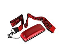 Adult Harmonica 7 Hole A F Bb C D G Key Blues Harmonica Aluminium Magnesium Alloy(Red C Key)