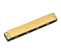 Adult Harmonica Harmonica 24 Hole Polyphonic C Tune Beginner Adult Instrument(Gold)