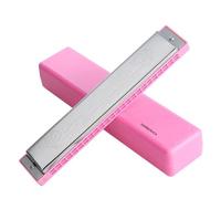 Adult Harmonica Polyphony Harmonica Recommended For Beginners To Play Professional In C(Pink)