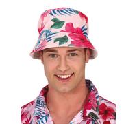 Adult Hawaiian flower and flamingo print bob
