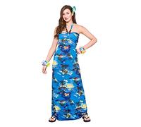 Adult Hawaiian Maxi Dress - Blue Palm - Large