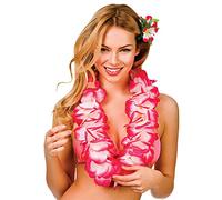 Adult Hawiian Two-Tone Pink/White Lei Fancy Dress Accessory