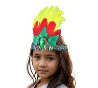 Adult Headpiece Women's Feather Party Dance Afternoon Tea Wedding Headband Alice Band Accessory (Red, One Size)