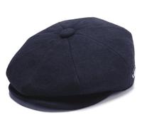 Adult Herringbone Newsboy Hat 8 Panel Peaky Tweed Gatsby Baker Boy Flat Cap for Men's & Women's (UK, Alpha, L, Plain Navy)