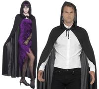 Adult Hooded Fancy Dress Cape Black Book Day Halloween Cloak by Smiffys