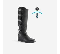 Adult Horse Riding Warm Long Rip-tab Boots - Black