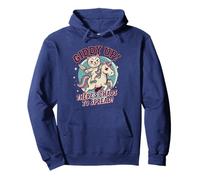 Adult humor Cat riding a Unicorn Giddy Up There's Chaos Pullover Hoodie