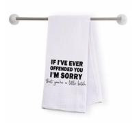 Adult Humor Gift Funny Sarcastic Kitchen Towel Inappropriate Message Gift Satire Quote Hand Towel Housewarming Gift (Offended-KT UK)