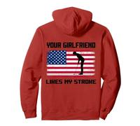 Adult Humor Golfer Your Girlfriend Likes My Stroke Funny Pullover Hoodie