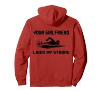 Adult Humor Your Girlfriend Likes My Stroke Swimmers Funny Pullover Hoodie