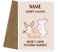 Adult Humour Easter Cards for him or her - F-cking Rabbits Card - Funny Easter cards for a husband, wife, boyfriend, girlfriend, mum, dad, brother, sister, auntie, uncle