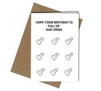 ADULT HUMOUR - HOPE YOU DAY IS FULL OF HAPPINESS - PENIS ART - A5 CARD | Envelope Included | Blank Inside