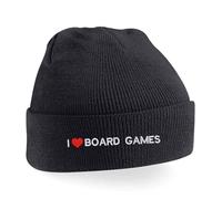 Adult I Love Board Games Beanie Hat (Black)