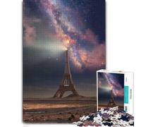 Adult Illustrated Jigsaw Puzzle, Eiffel Tower Under The Milky Way, 300 PCS