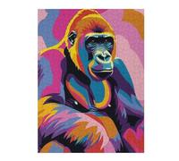 Adult Illustrated Jigsaw Puzzle, Gorilla Abstract Flat, 500 PCS