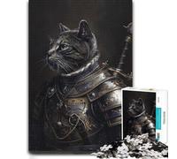 Adult Illustrated Jigsaw Puzzle, Knight Cat Warrior, 1000 PCS