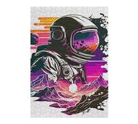 Adult Illustrated Jigsaw Puzzle, Line Art Astronaut, 300 PCS
