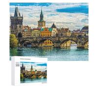Adult Illustrated Jigsaw Puzzle, Prague's Historic Bridges, 500 PCS