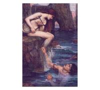 Adult Illustrated Jigsaw Puzzle, Siren Mermaid with Lyre, 1000 PCS