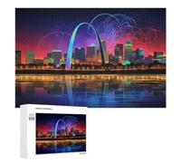 Adult Illustrated Jigsaw Puzzle, St Louis Skyline, 1000 PCS