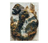 Adult Illustrated Jigsaw Puzzle, The Gorillas Verdant Reign, 500 PCS