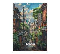 Adult Illustrated Jigsaw Puzzle, Tokyo Street Scene, 300 PCS