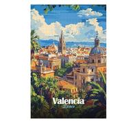 Adult Illustrated Jigsaw Puzzle, Valencia Cityscape, 1000 PCS