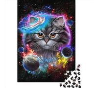 Adult Impossible Puzzles Cat in Galaxy Space Cosmos 1000 Piece Jigsaw Puzzles Paper Jigsaw Puzzle For Adults 1000pcs (38x26cm)