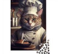 Adult Impossible Puzzles Chef Cat 1000 Piece Jigsaw Puzzles Paper Jigsaw Puzzle For Adults 1000pcs (38x26cm)