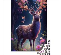 Adult Impossible Puzzles Cute Deer Flower 4 1000 Piece Jigsaw Puzzles Paper Jigsaw Puzzle For Adults 1000pcs (38x26cm)